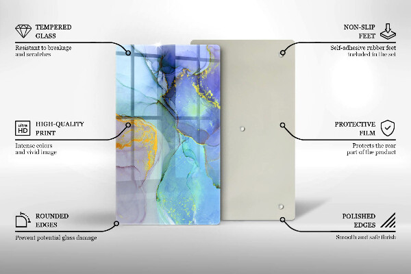 Tagliere in vetro Pietra d'oro incrinata