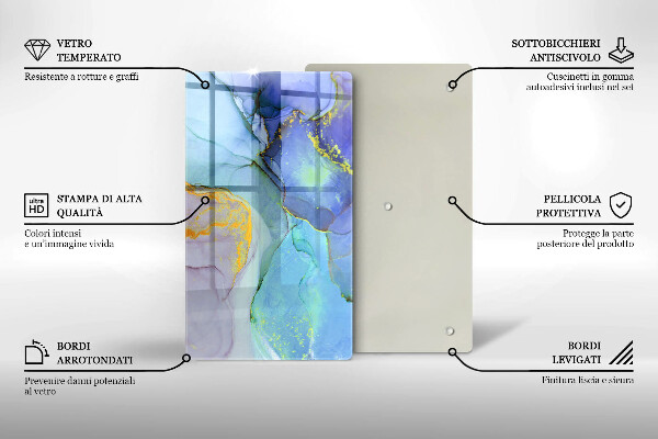 Tagliere in vetro Pietra d'oro incrinata