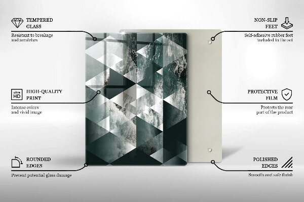 Tagliere in vetro Pietra d'oro incrinata