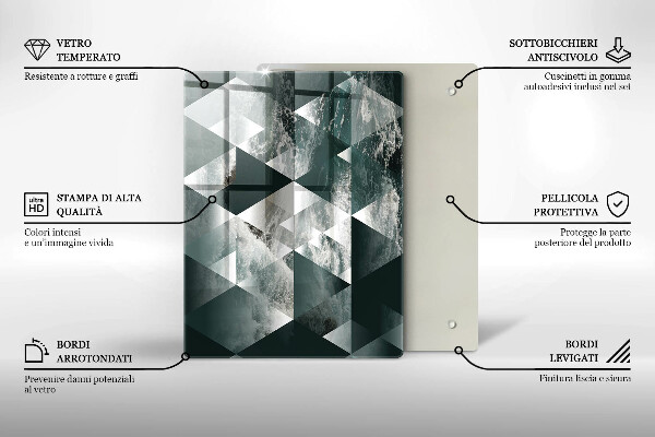 Tagliere in vetro Pietra d'oro incrinata