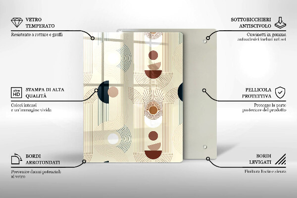 Tagliere in vetro Modello di linee moderne