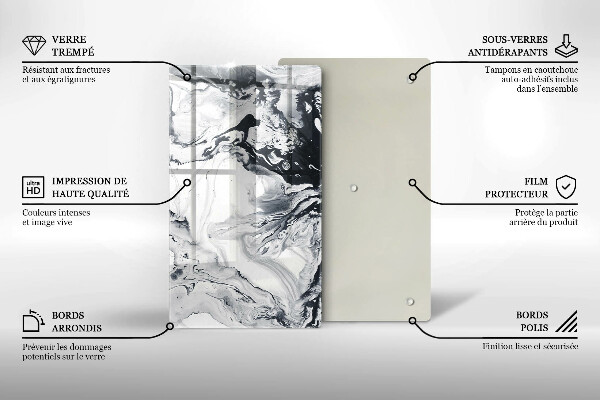 Tagliere in vetro Astrazione dell'inchiostro