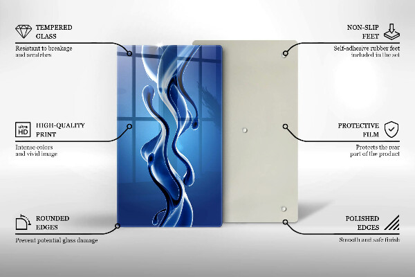 Tagliere in vetro Astrazione fluida