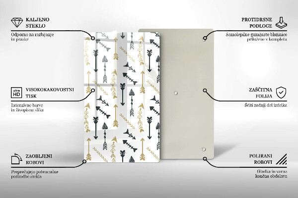 Tagliere in vetro Modello di frecce Boho