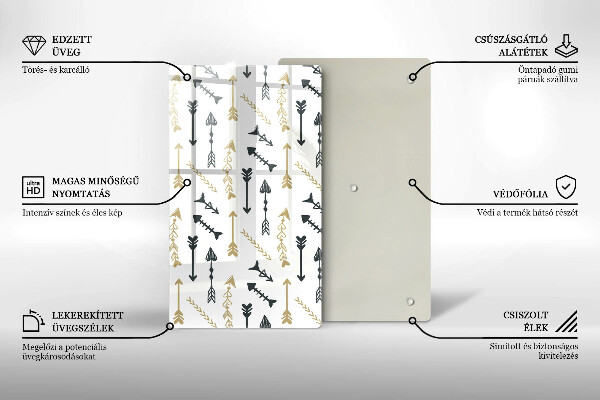 Tagliere in vetro Modello di frecce Boho