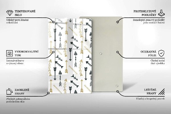 Tagliere in vetro Modello di frecce Boho