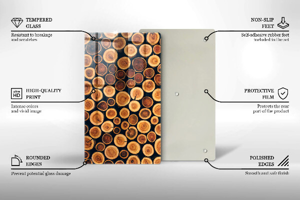 Tagliere in vetro Ceppi di alberi in legno