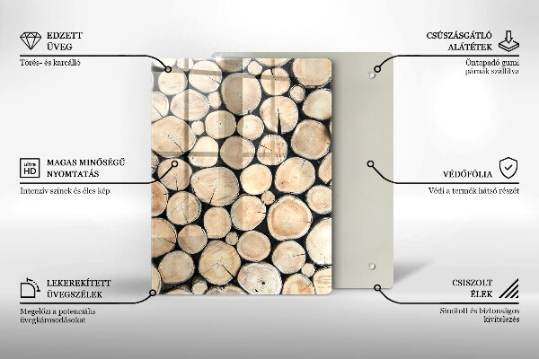 Tagliere in vetro Ceppi di alberi in legno
