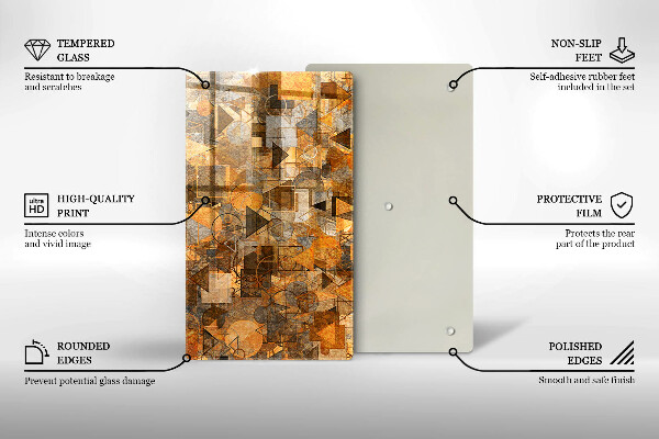 Tagliere in vetro Modello senza giunture di figure geometriche