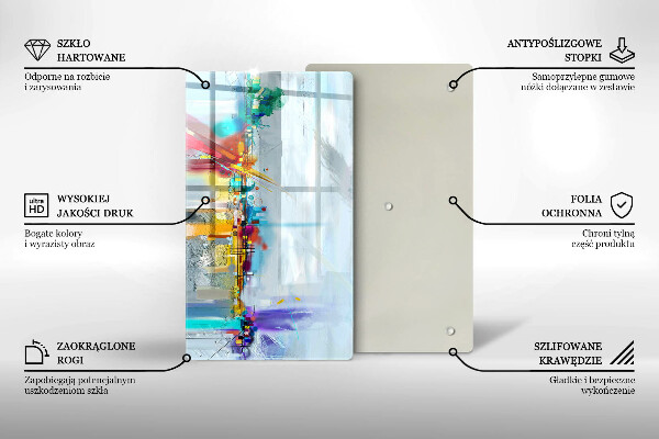 Tagliere in vetro Astrazione dipinta