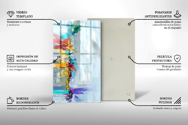 Tagliere in vetro Astrazione dipinta