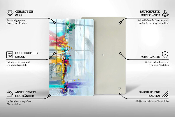 Tagliere in vetro Astrazione dipinta