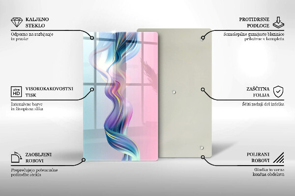 Tagliere in vetro Astrazione pastello