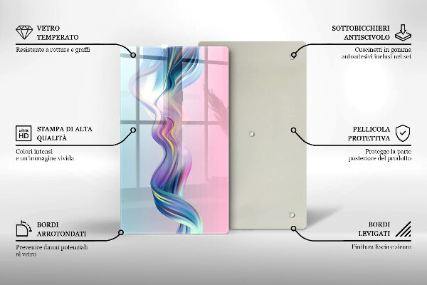 Tagliere in vetro Astrazione pastello