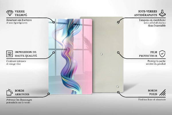 Tagliere in vetro Astrazione pastello