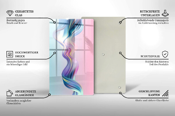 Tagliere in vetro Astrazione pastello