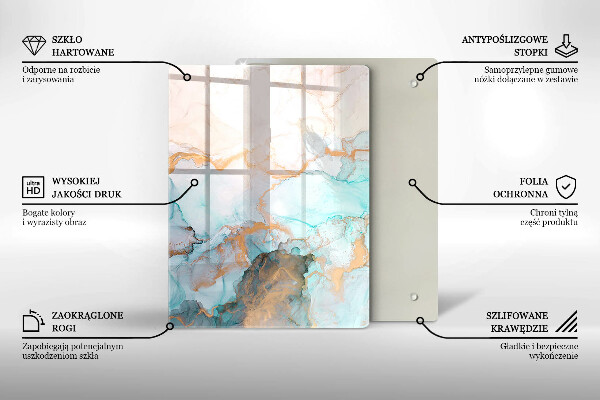 Tagliere in vetro Astrazione pastello