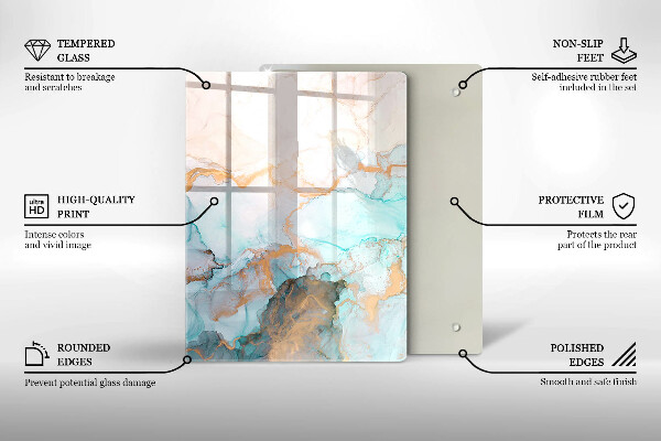 Tagliere in vetro Astrazione pastello