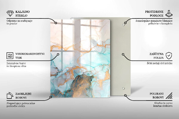 Tagliere in vetro Astrazione pastello