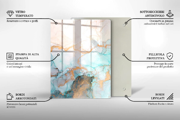 Tagliere in vetro Astrazione pastello