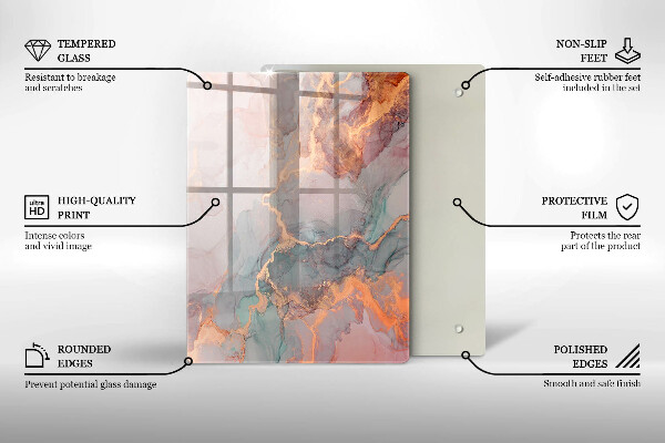 Tagliere in vetro Pietra decorativa