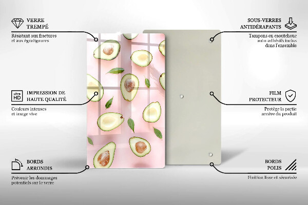 Tagliere in vetro Modello di avocado