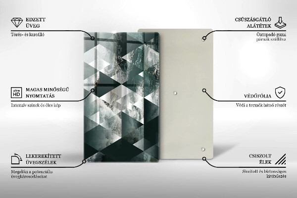 Tagliere in vetro Triangoli e acqua