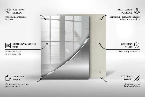 Tagliere in vetro Triangoli e acqua