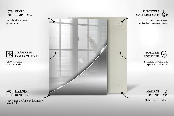 Tagliere in vetro Triangoli e acqua