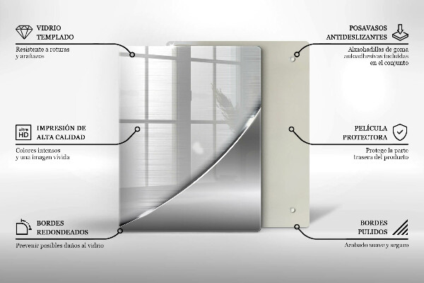 Tagliere in vetro Triangoli e acqua