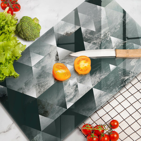 Tagliere in vetro Triangoli e acqua