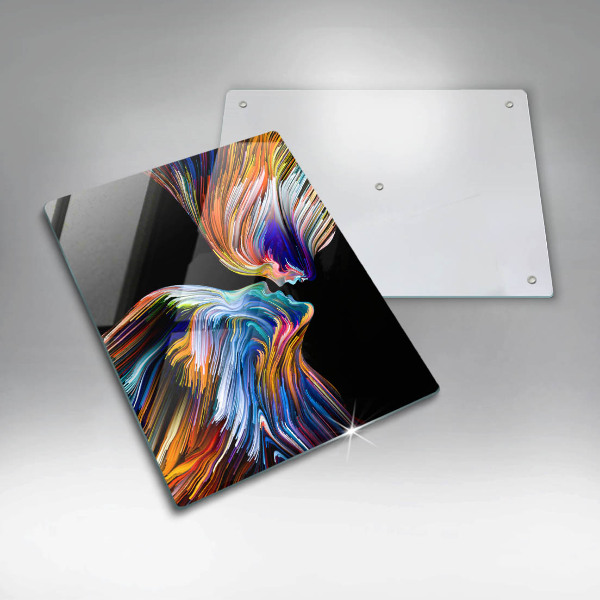 Tagliere in vetro Astrazione del bacio