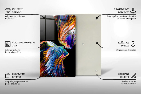 Tagliere in vetro Astrazione del bacio