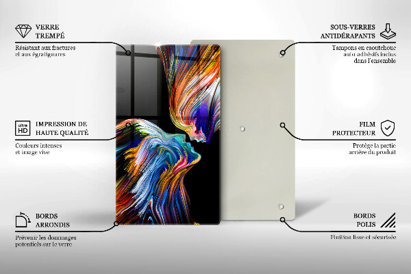 Tagliere in vetro Astrazione del bacio