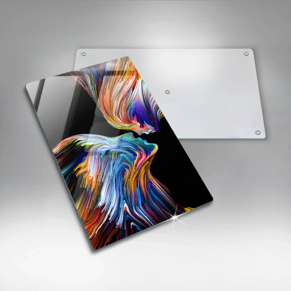 Tagliere in vetro Astrazione del bacio