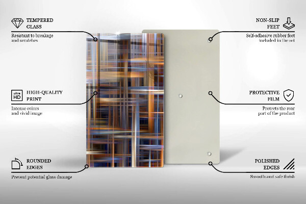 Tagliere in vetro Linee di pittura astratte