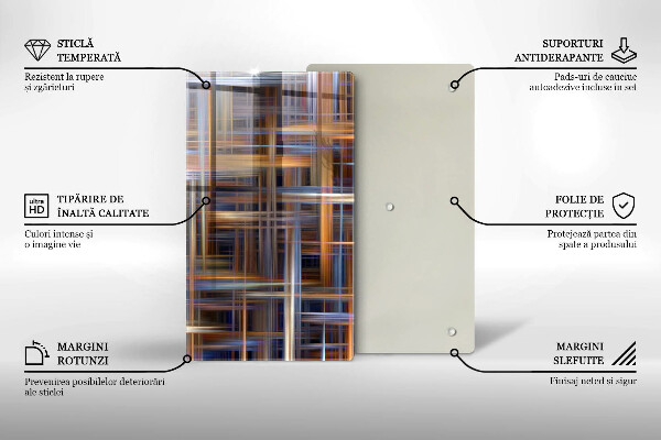 Tagliere in vetro Linee di pittura astratte