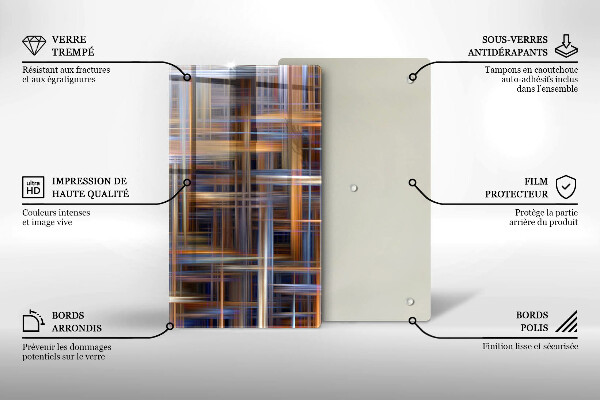 Tagliere in vetro Linee di pittura astratte