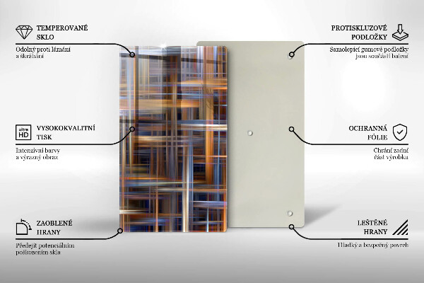 Tagliere in vetro Linee di pittura astratte