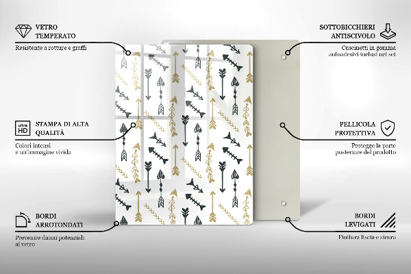Tagliere in vetro Cerchi colorati
