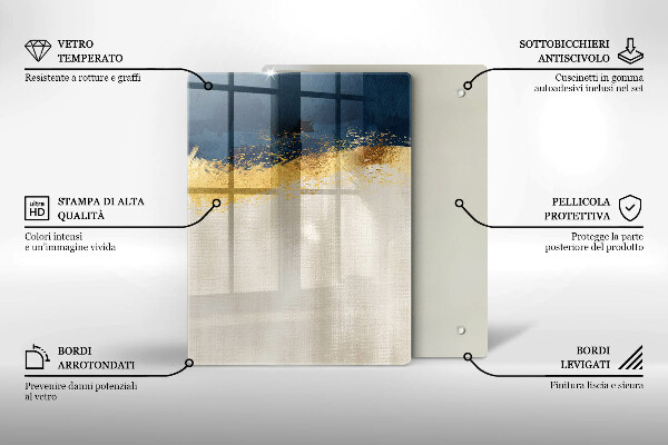 Tagliere in vetro Astrazione dell'oro