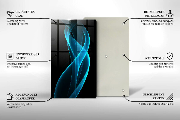 Tagliere in vetro Astrazione blu