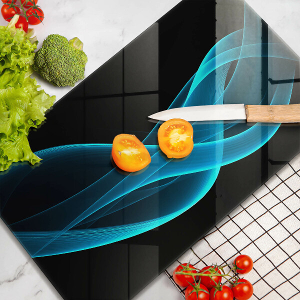Tagliere in vetro Astrazione blu