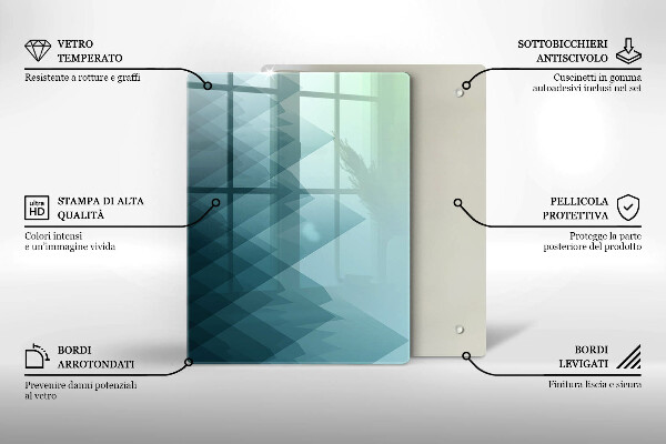 Tagliere in vetro Piume delicate