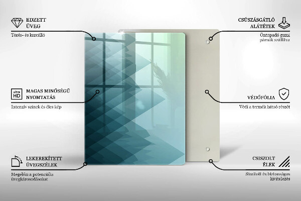 Tagliere in vetro Piume delicate