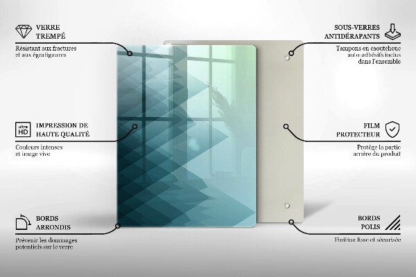 Tagliere in vetro Piume delicate