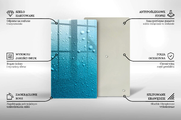 Tagliere in vetro Gocce d'acqua