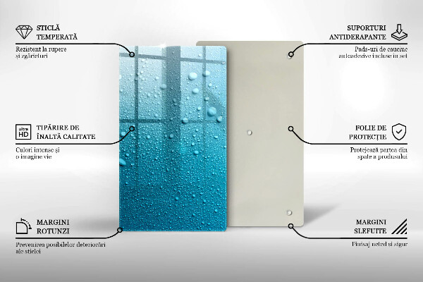 Tagliere in vetro Gocce d'acqua