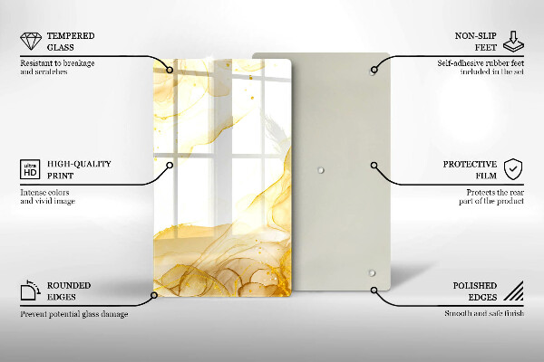 Tagliere in vetro Astrazione dorata
