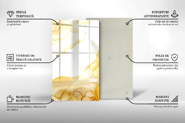 Tagliere in vetro Astrazione dorata